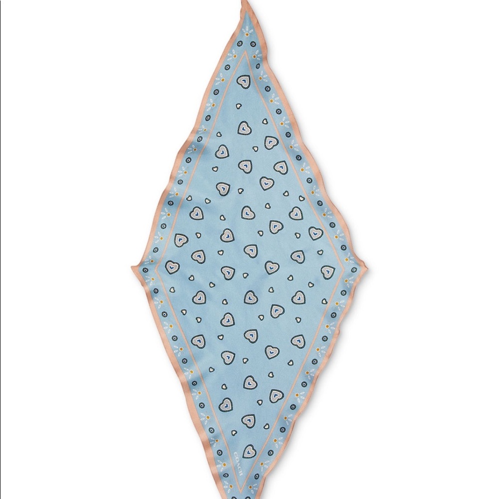 NWT! COACH WESTERN HEART SILK DIAMOND SCARF